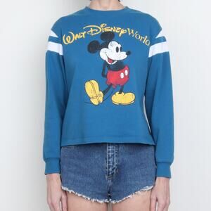 Vintage 1980s Walt Disney World Mickey Mouse Crewneck Sweatshirt / T Shirt M